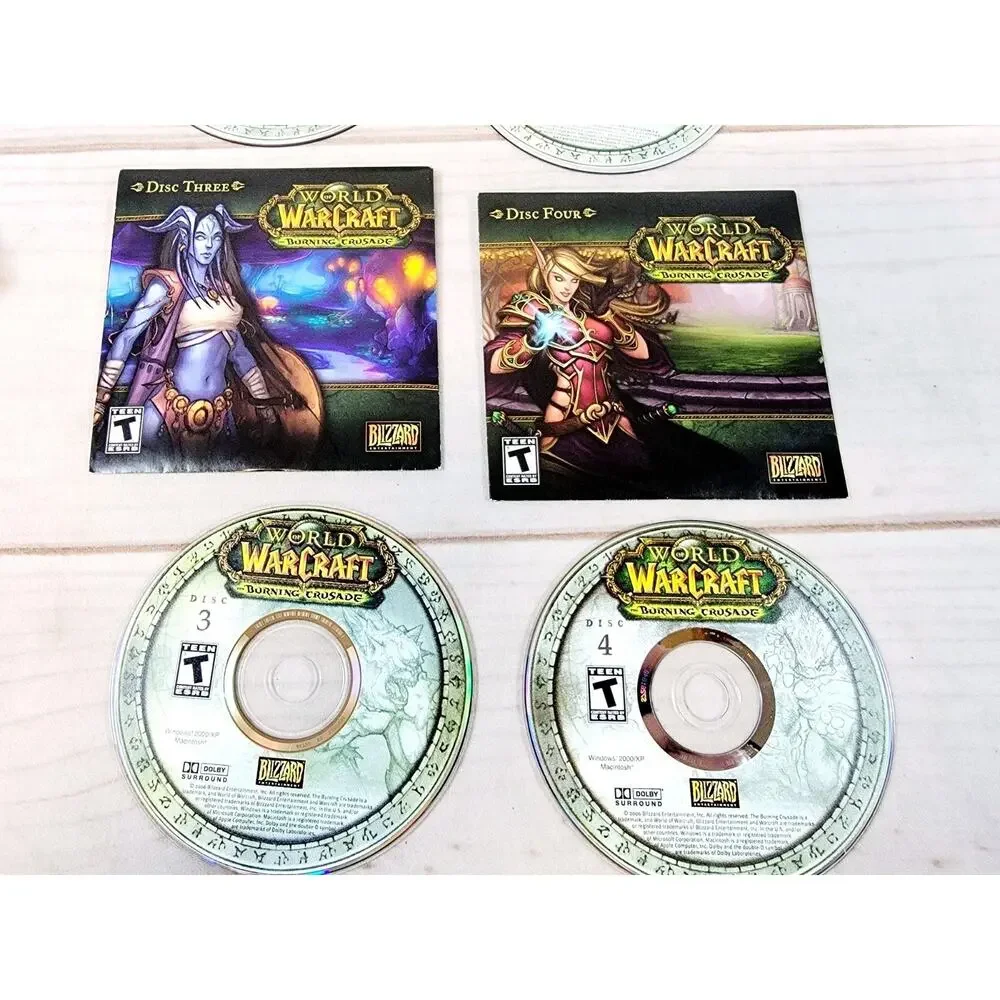 World of Warcraft: The Burning Crusade (PC, 2007) Expansion 4 Discs No Manual